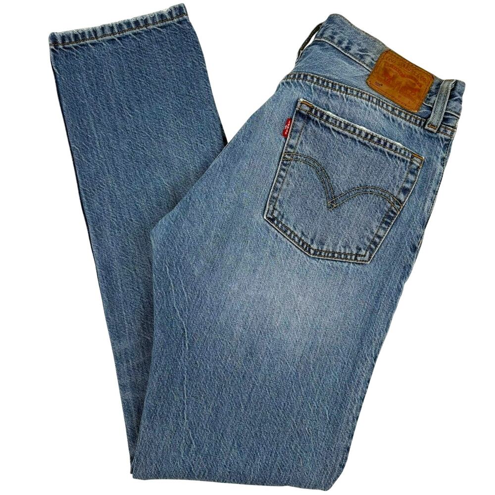Levi’s 501 Straight Leg Jeans Distressed Cotton 27x32 Classic Modern